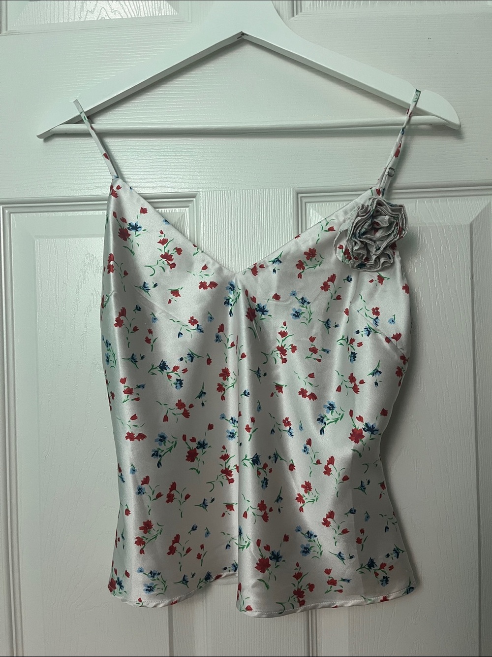 BARDOTxRevolve white Floral Camisole with Flower detail